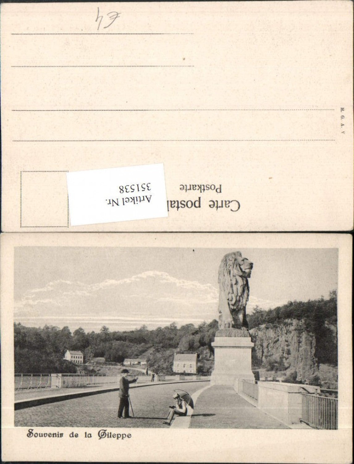 351538,Gileppe Brücke Straßenansicht Löwenstatue
