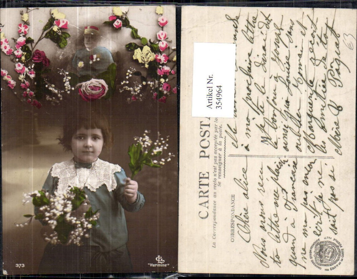 354964,Kinder in Uniform Bub Junge i. Matrosenanzug Maiglöckchen Rosen Soldat
