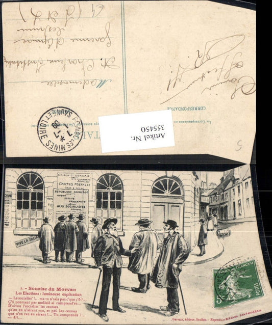355450,Artist Postcard Sourire du Morvan Les Election lumineuse explication Men v. poster