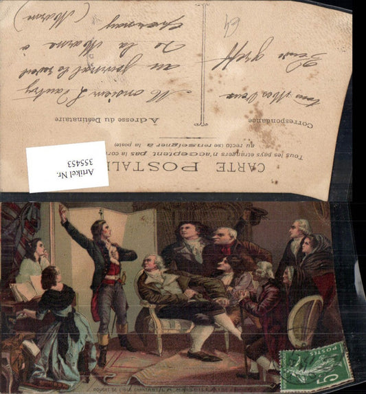 355453, Artist Ak Rouget de Lisle Chantant la Marseillaise France Patriotism