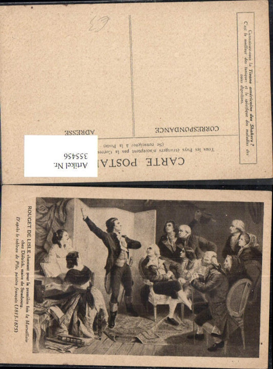 355456,Artist Postcard Rouget de Lisle La Marseillaise Strasbourg