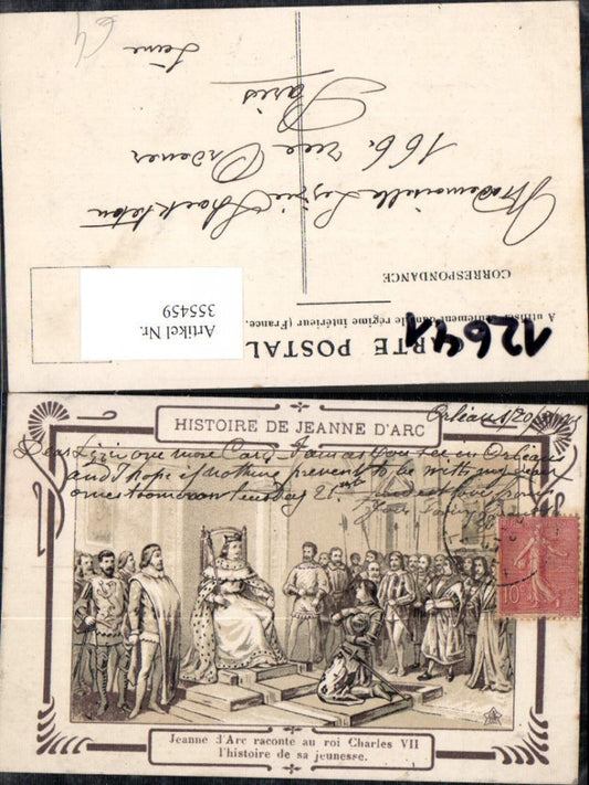 355459, Artist Ak Historie de Jeanne d Arc raconte au roi Charles VII France