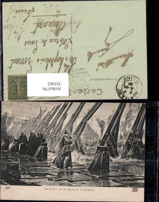 355463, Artist Ak Henry Motte Richelieu sur la Digue de la Rochelle France History