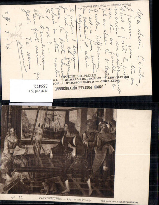 355472,Künstler Ak Pinturicchio Ulysses and Penelope Geschichte