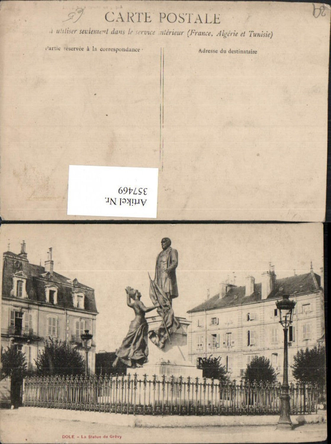 357469,Franche-Comte Jura Dole La Statue de Grevy Denkmal