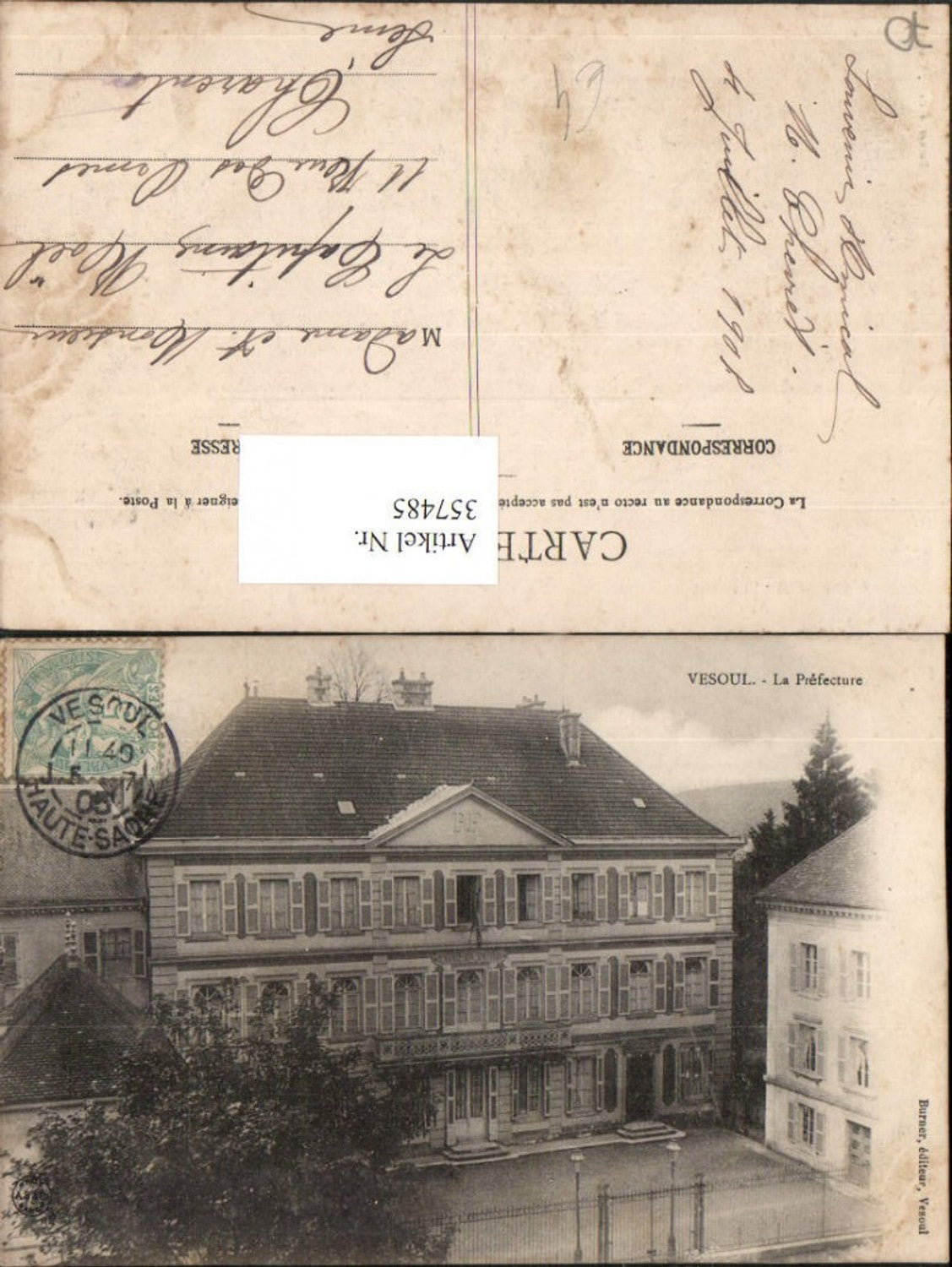 357485,Franche-Comte Haute-Saone Vesoul La Prefecture Gebäude