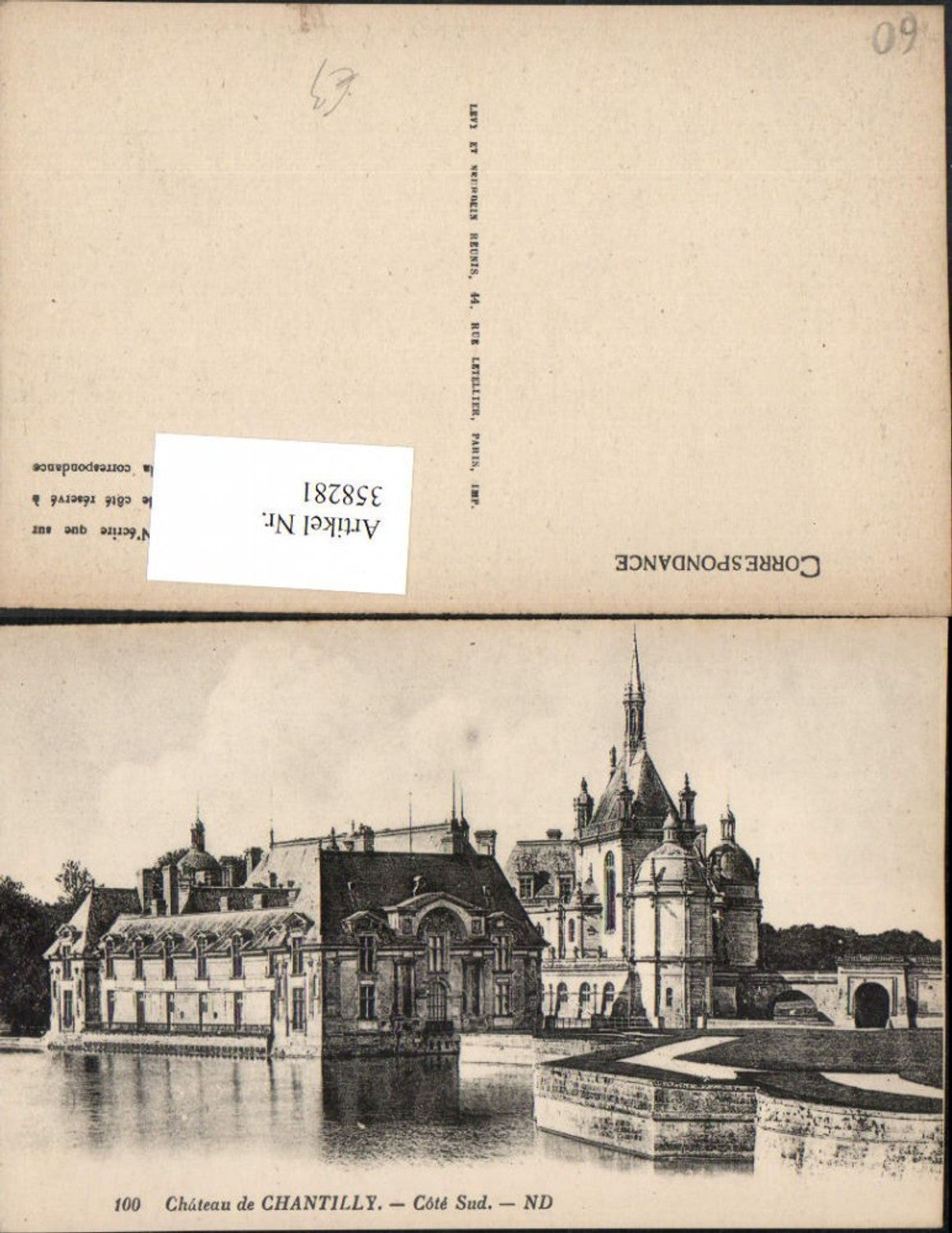 358281,Picardie Oise Chateau de Chantilly Schloss