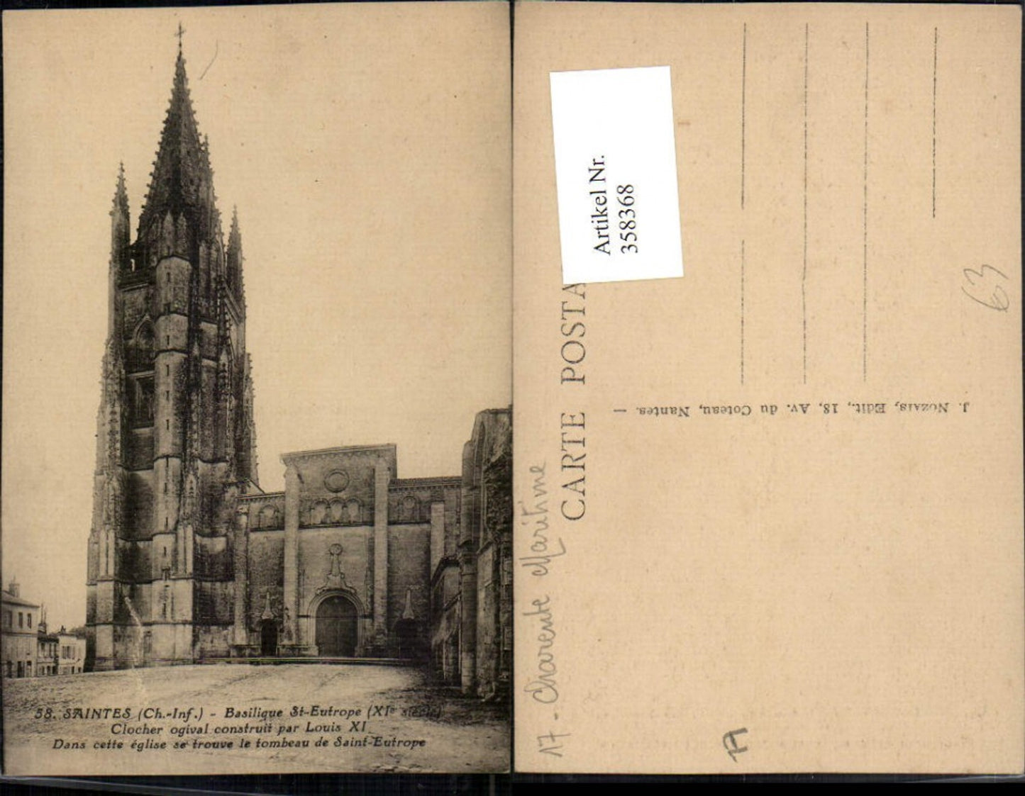358368,Poitou-Charentes Charente-Maritime Saintes Basilique St-Eutrope Kirche