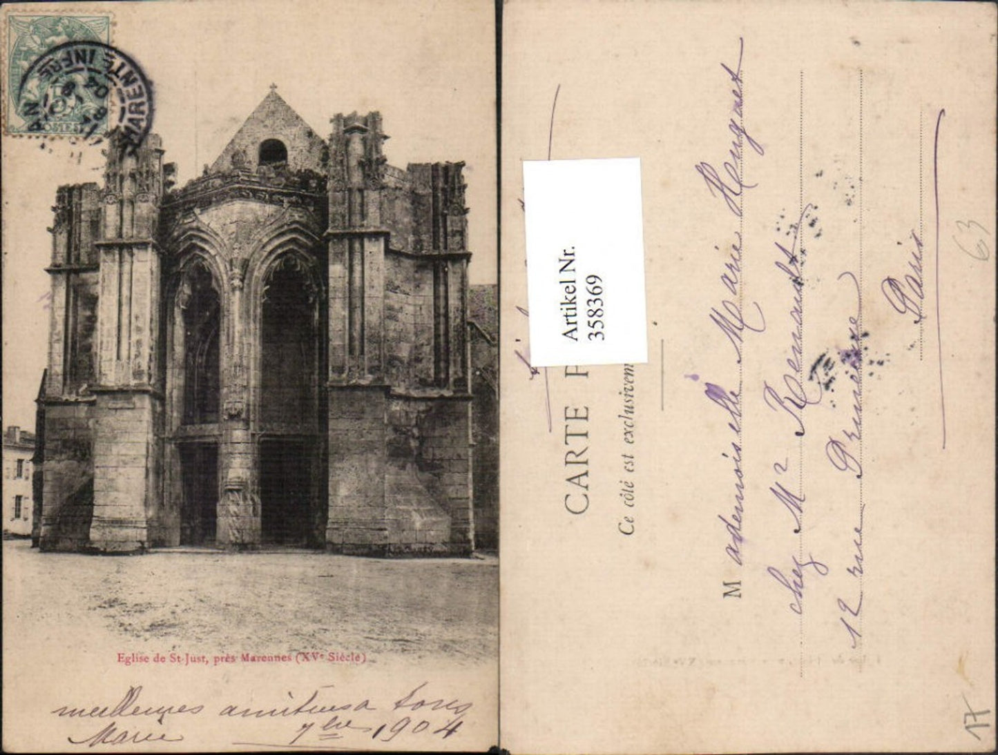 358369,Poitou-Charentes Charente-Maritime Marennes Eglise de St-Just Kirche