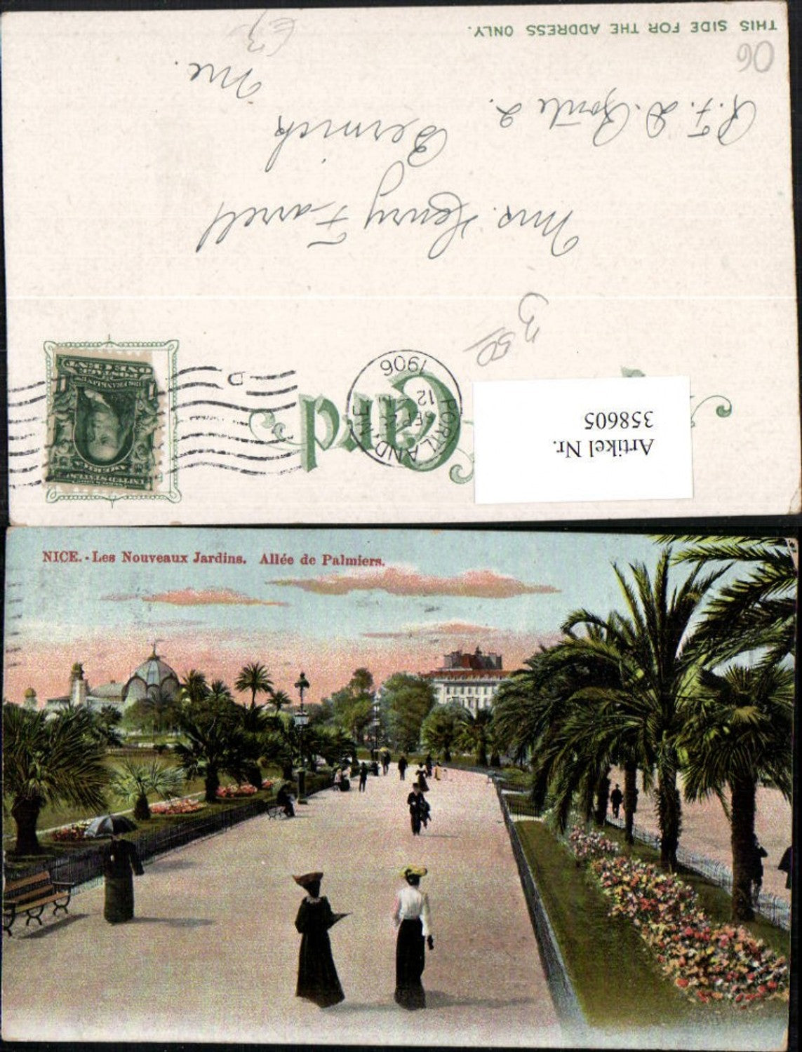 358605,Provence-Alpes-Cote-Azur Alpes-Maritimes Nice Nice Nouveaux Jardin Allee Palmiers