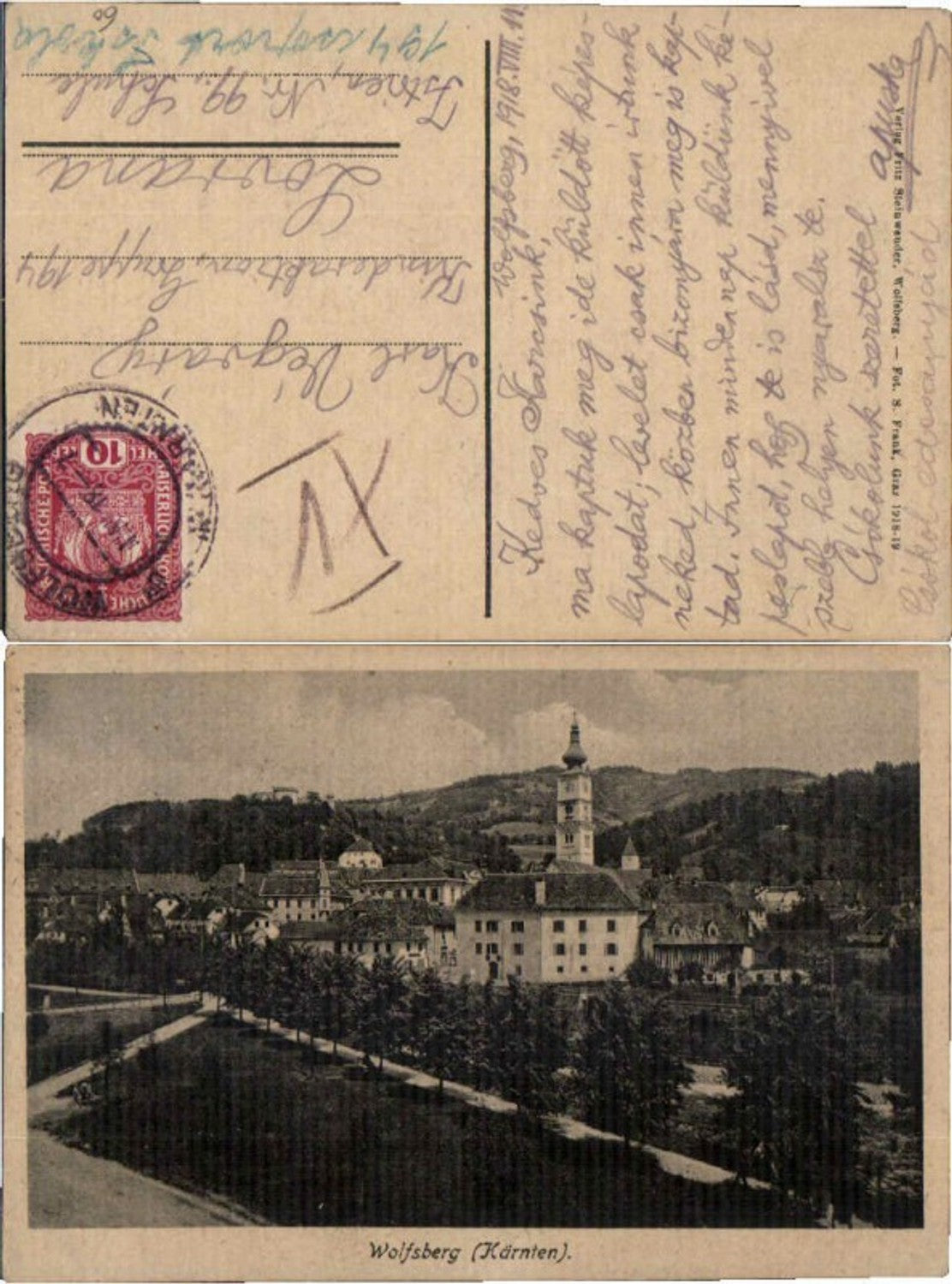 60140, Wolfsberg, general view of the location in 1918
