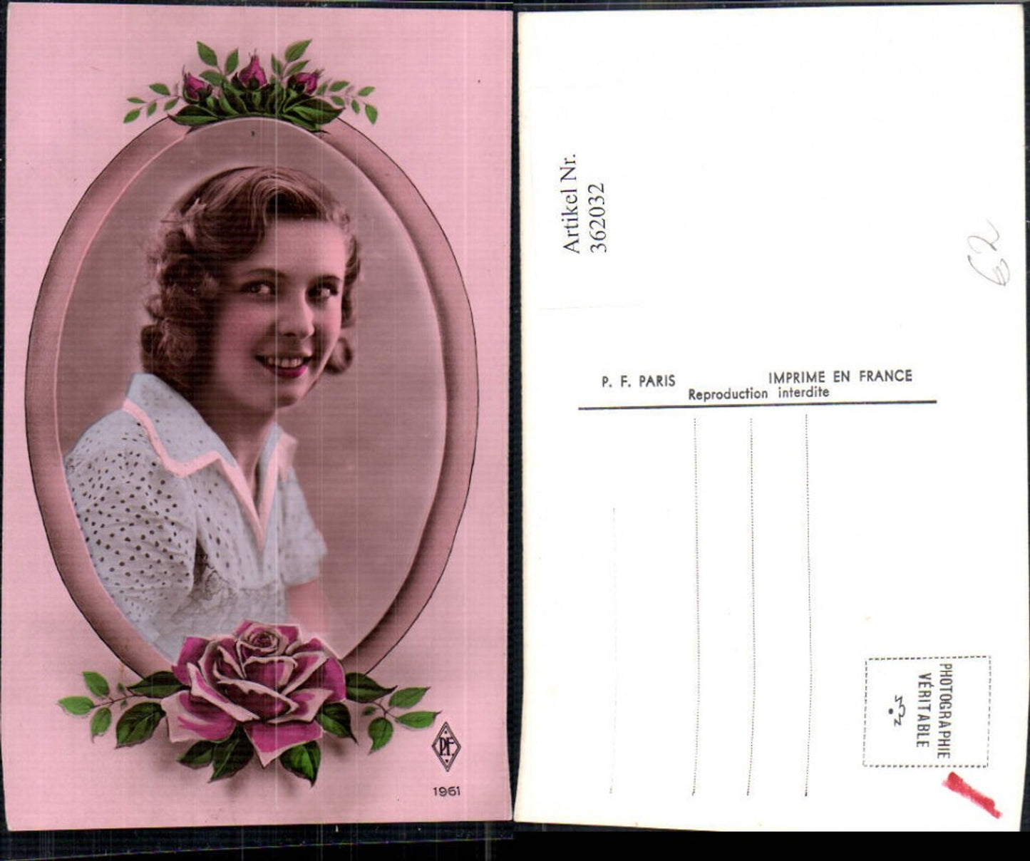 362032,Frau Blumen Rose Passepartout