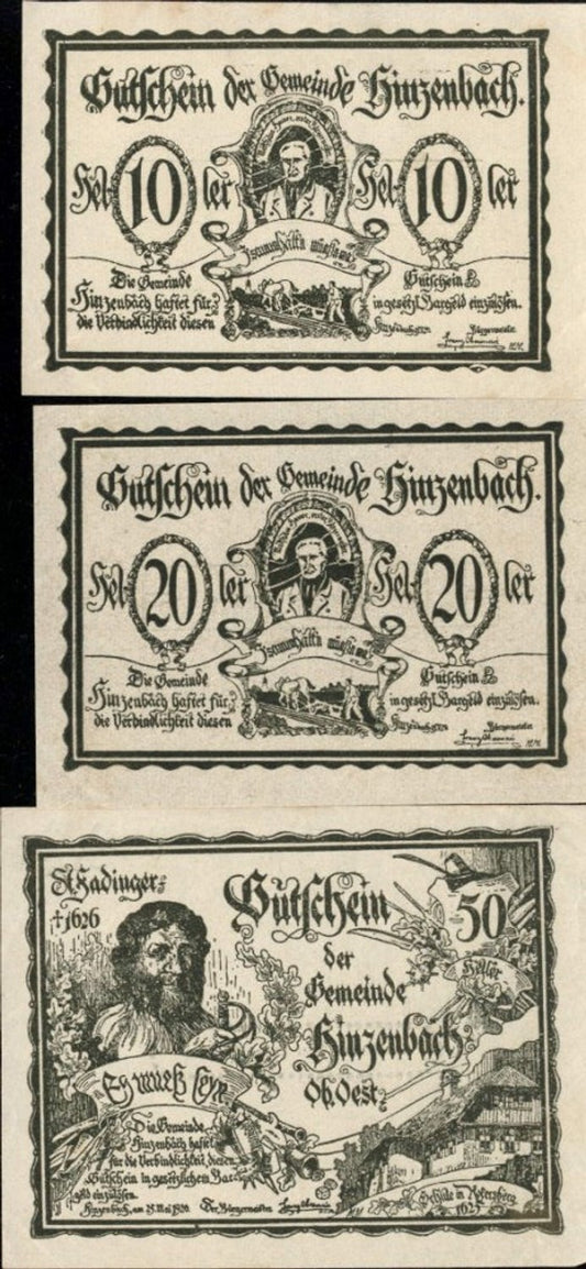 362435,3 Notes Emergency Money Hinzenbach Heller 10,20,50