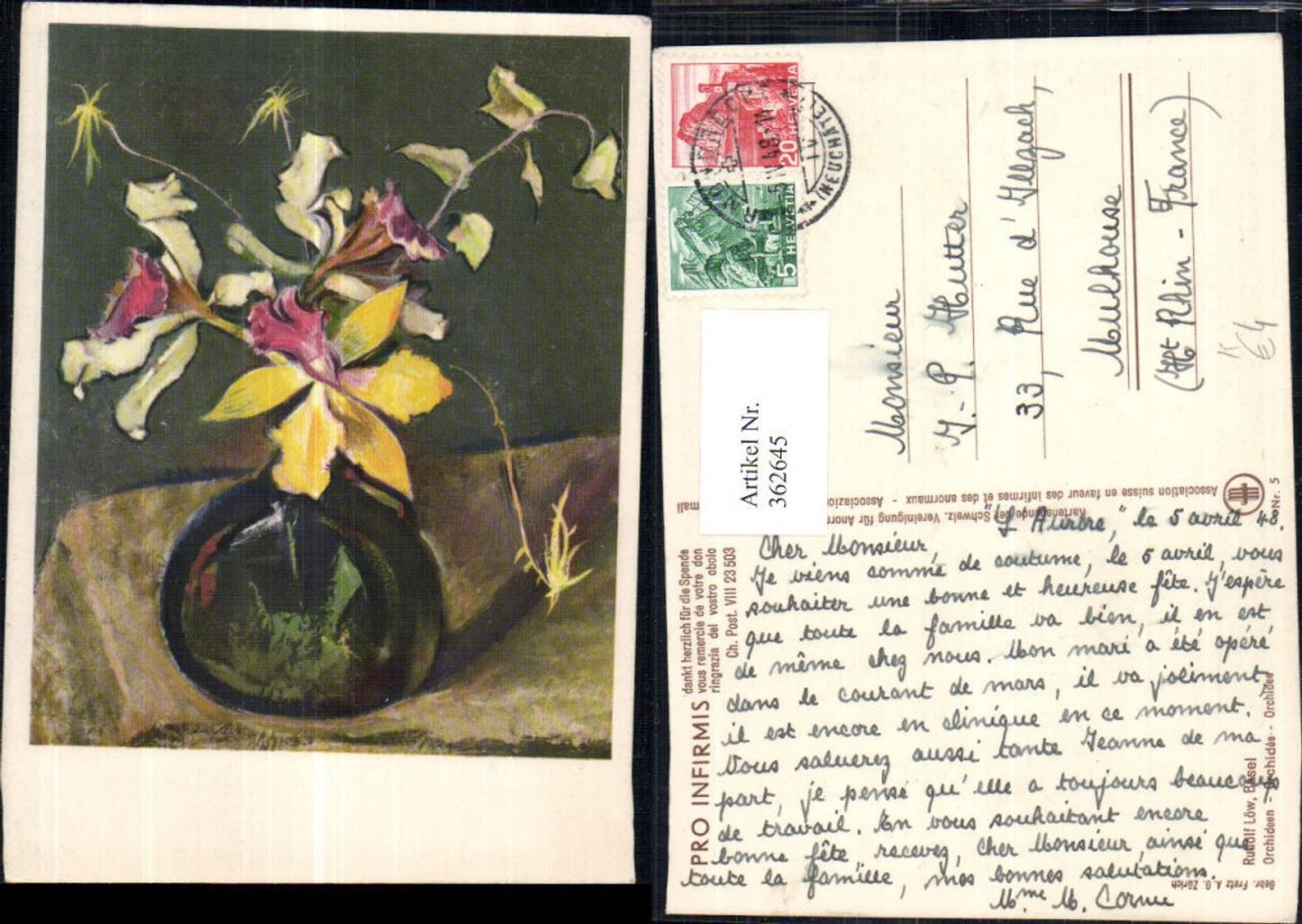 362645,Künstler Ak Rudolf Löw Orchideen Blumen