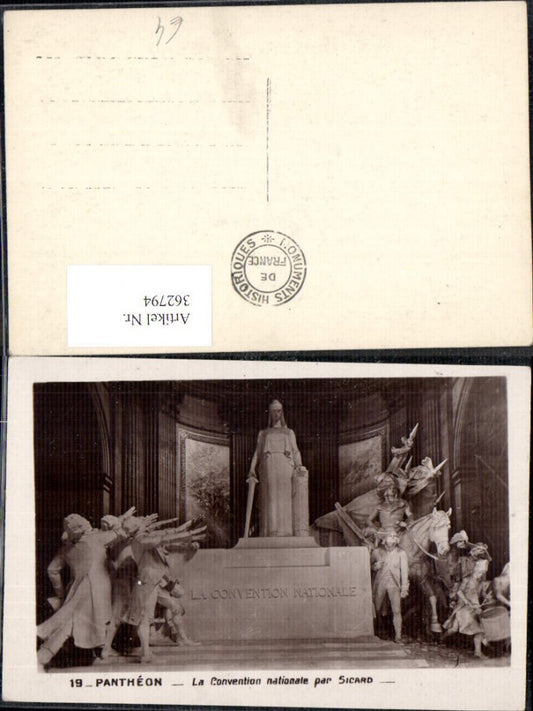 362794, Artist Ak Sicard La Convention nationale Pantheon Paris Statue