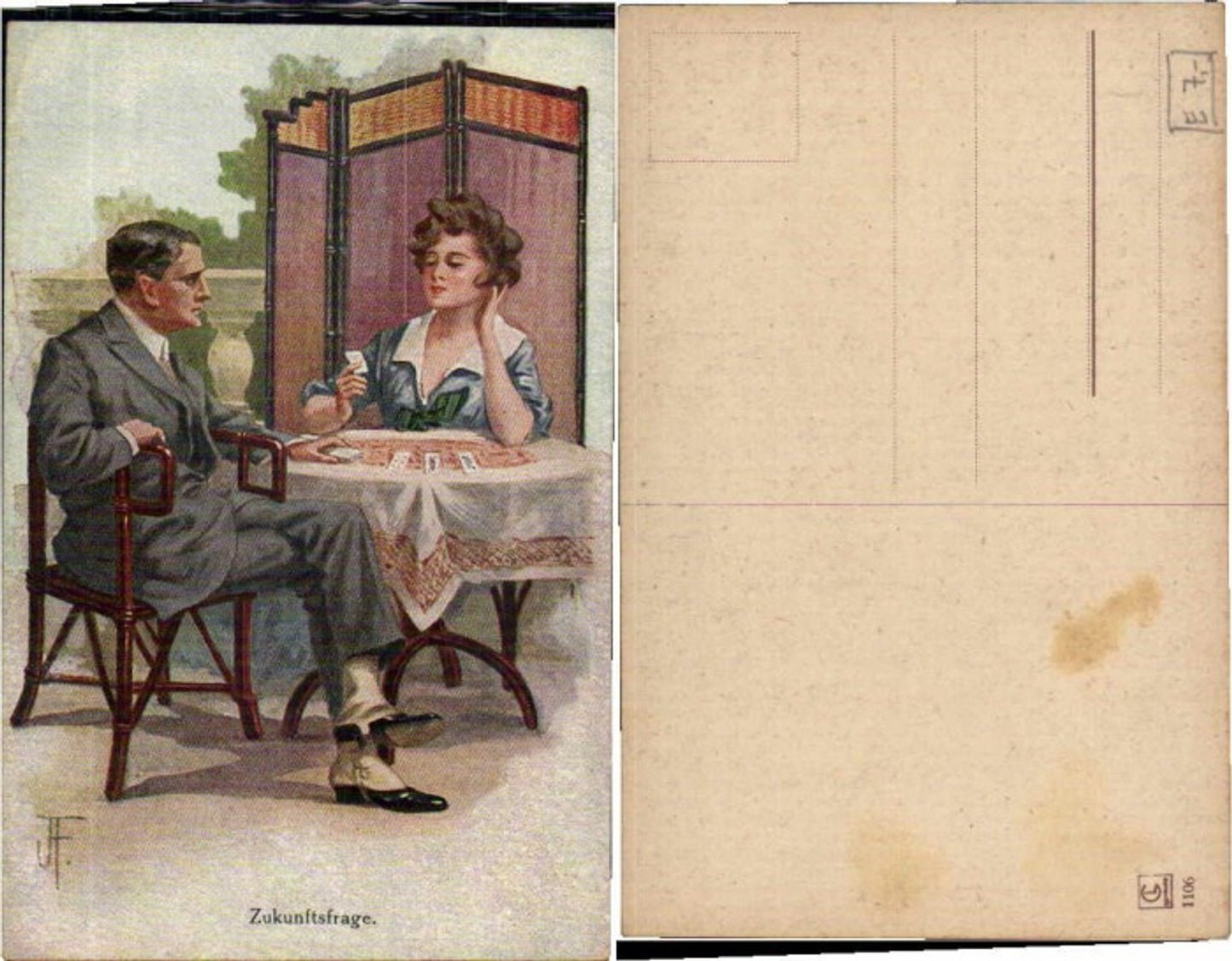 63332, Future Question, Lovers, Art Nouveau, JF sign.