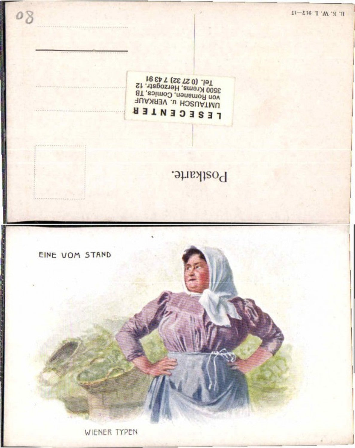 64022,Karikatur Wiener Typen Eine v. Stand B.K.W.I 917-17