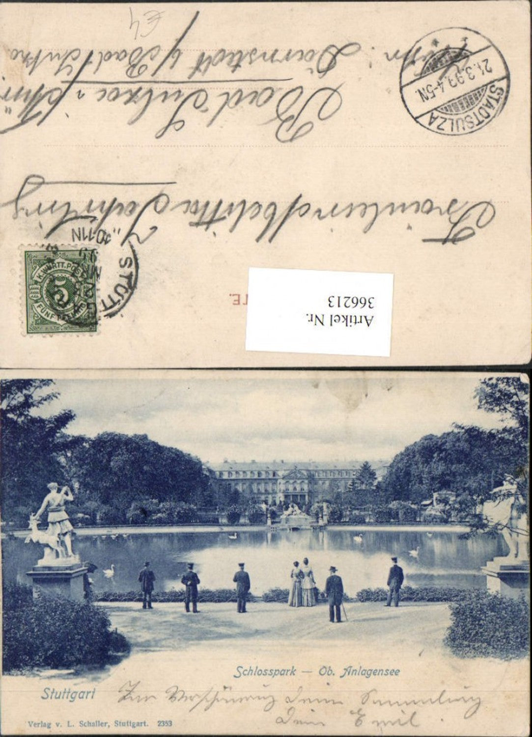 366213, Stuttgart Palace, Palace Park, Anlagensee Statue