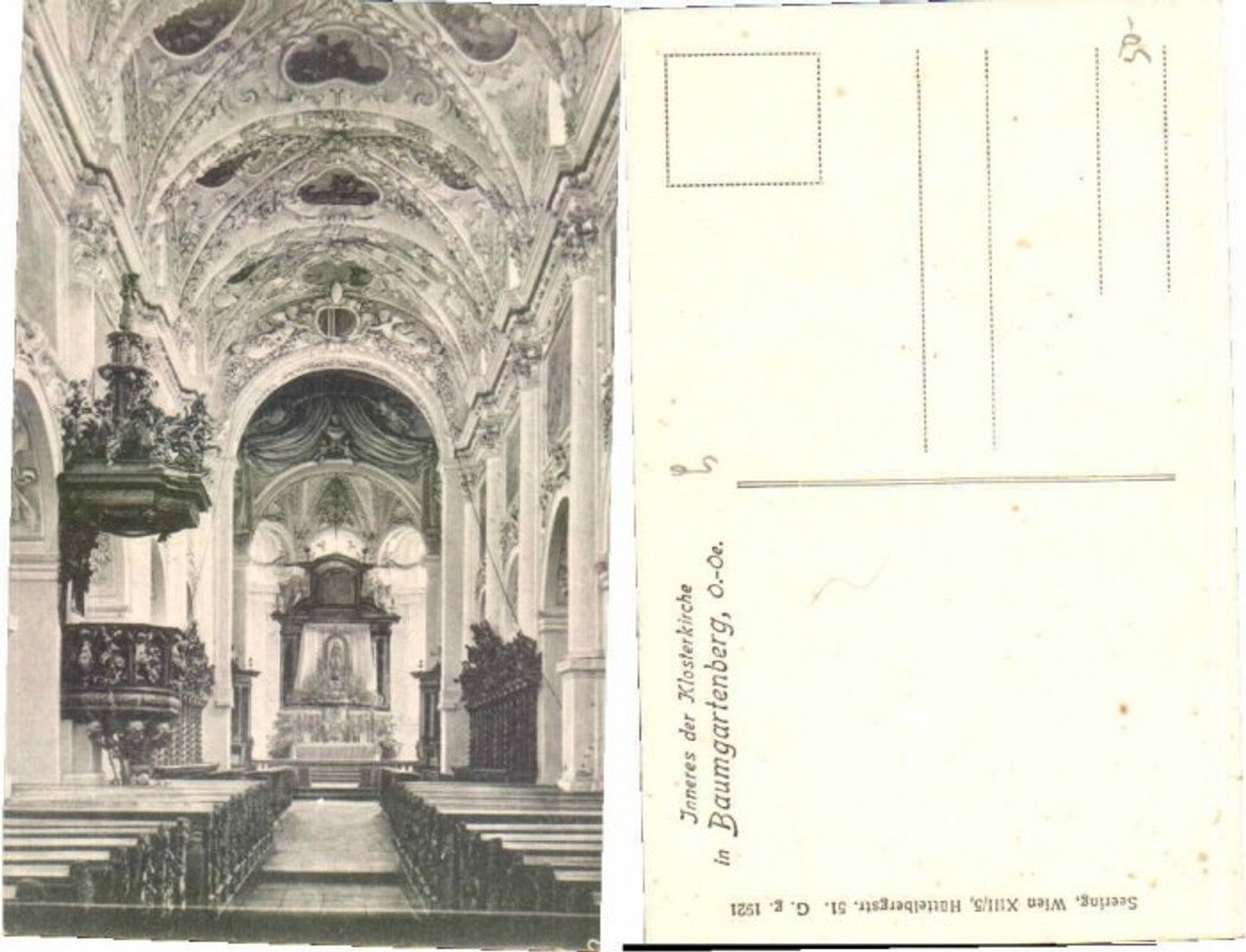65919, Baumgartenberg, Church Interior, 1921