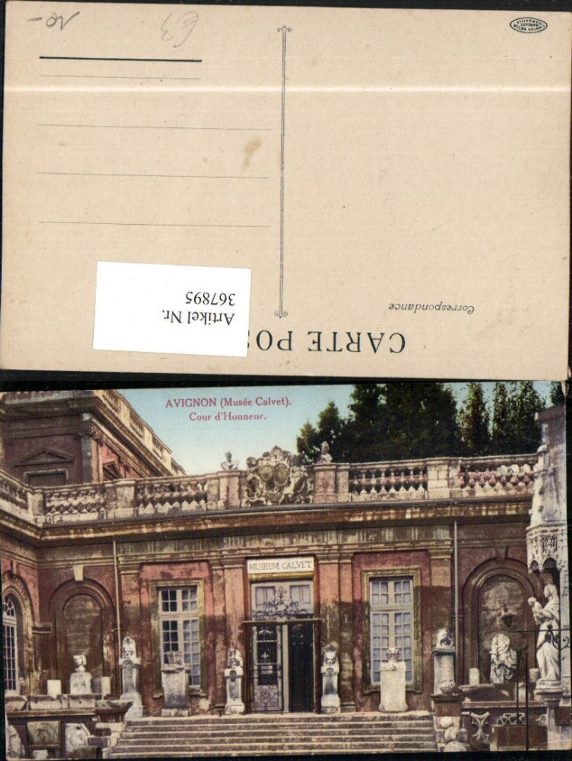 367895,Provence-Alpes-Cote-Azur Vaucluse Avignon Musee Calvet Cour d'Honneur Museum