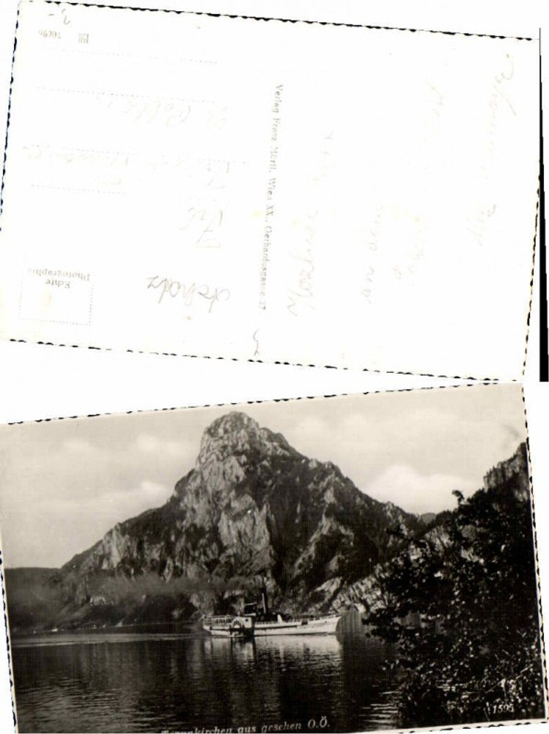67216, Traunstein from Traunkirchen with steamer 1940