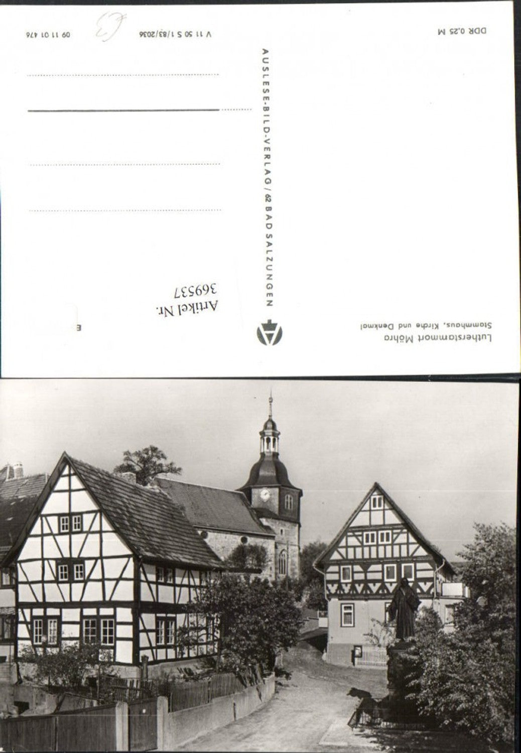 369537,Möhra Stammhaus Kirche u. Denkmal Statue