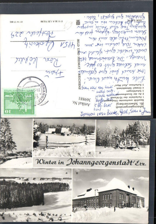 369881,Johanngeorgenstadt im Erzgebirge Ferienheim Kulturhaus Winterbilder Mehrbildkarte