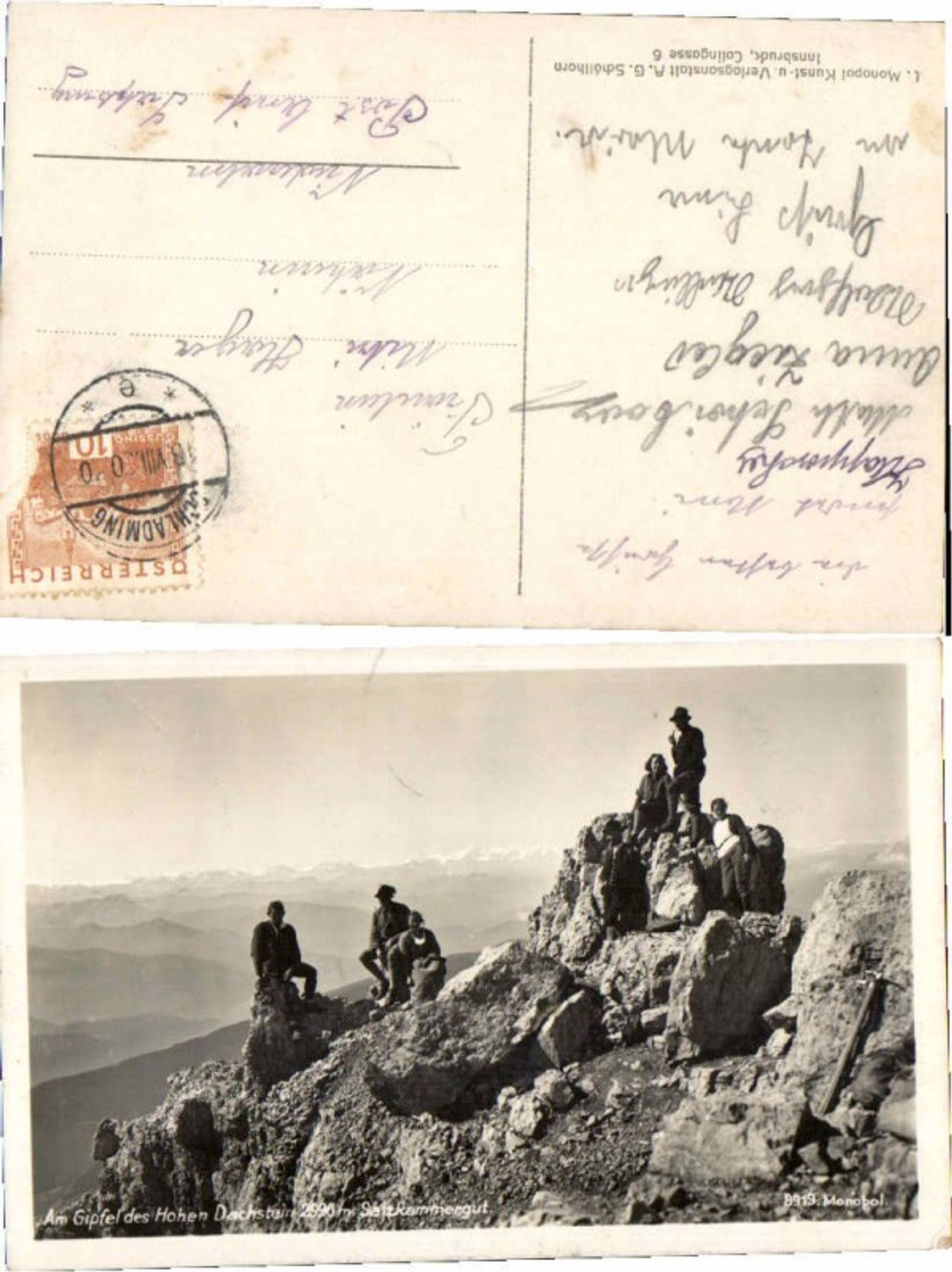 69039, Climbers on the Dachstein near Gosau Hinterstoder 1930
