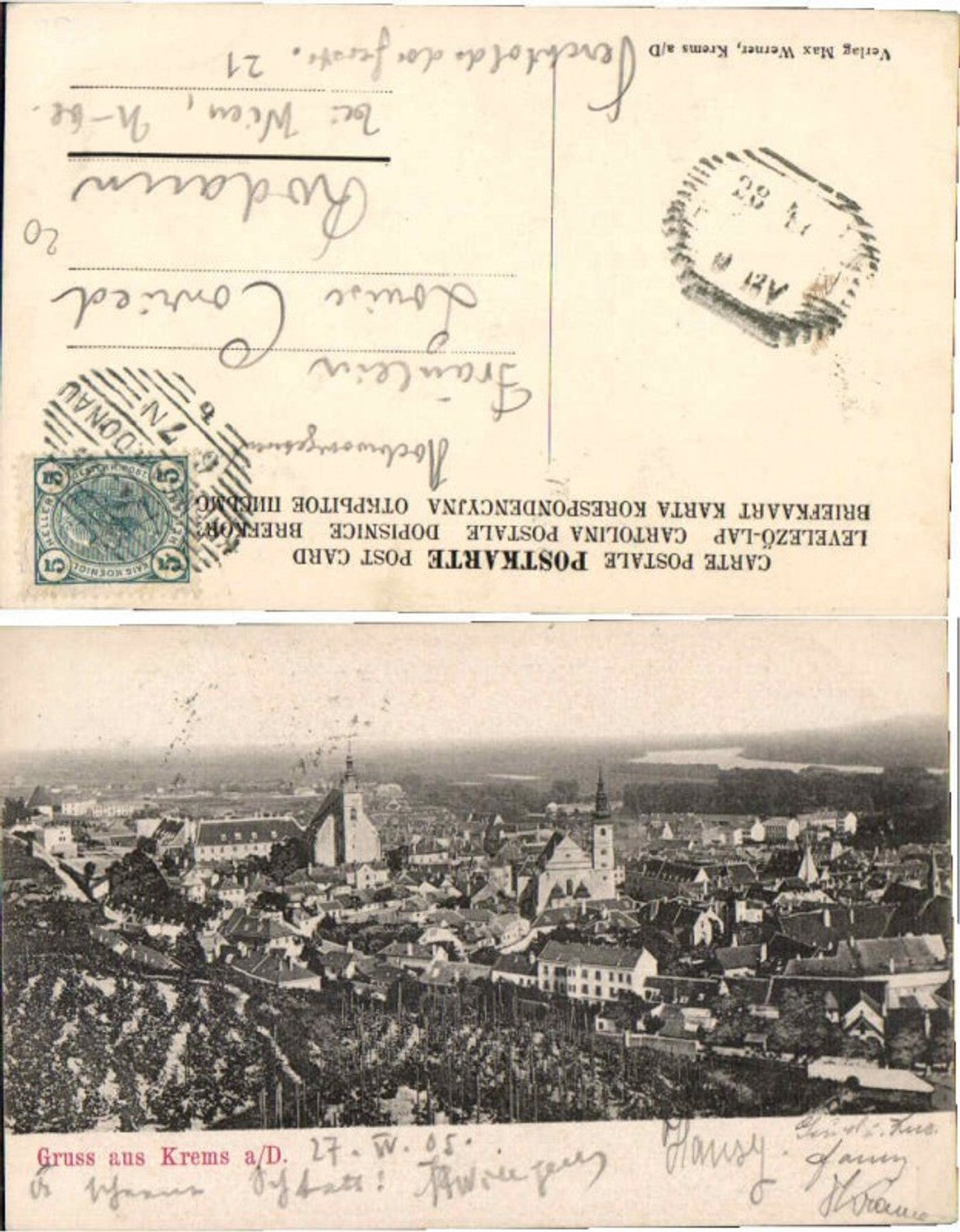 70028,Gruss aus Krems a.d. Donau pub Werner 1898