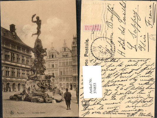 374853,Belgium Anvers Antwerpen Fontaine Brabo Brunnen Statue