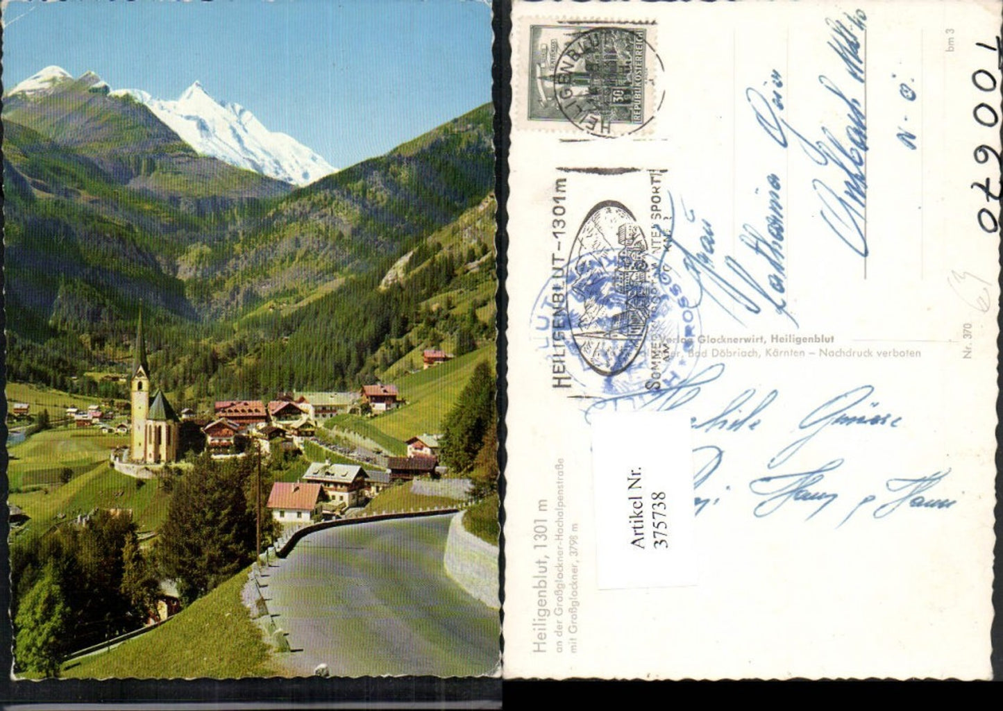 375738, Heiligenblut Total view with Großglockner mountain backdrop