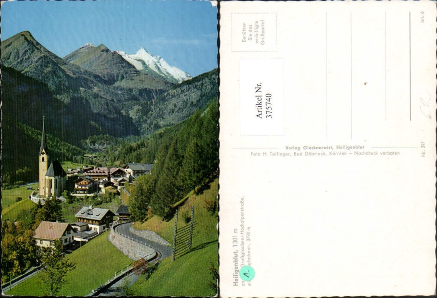 375740, Heiligenblut Total view with Großglockner mountain backdrop