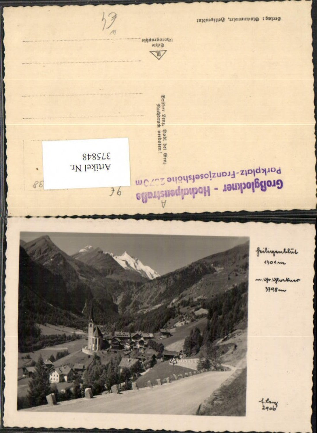 375848, Heiligenblut Total view with Großglockner mountain backdrop