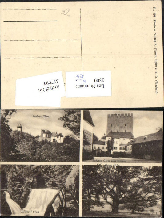 377094, Clam Castle near Saxen, Courtyard Gorge Waterfall, Multi-image postcard
