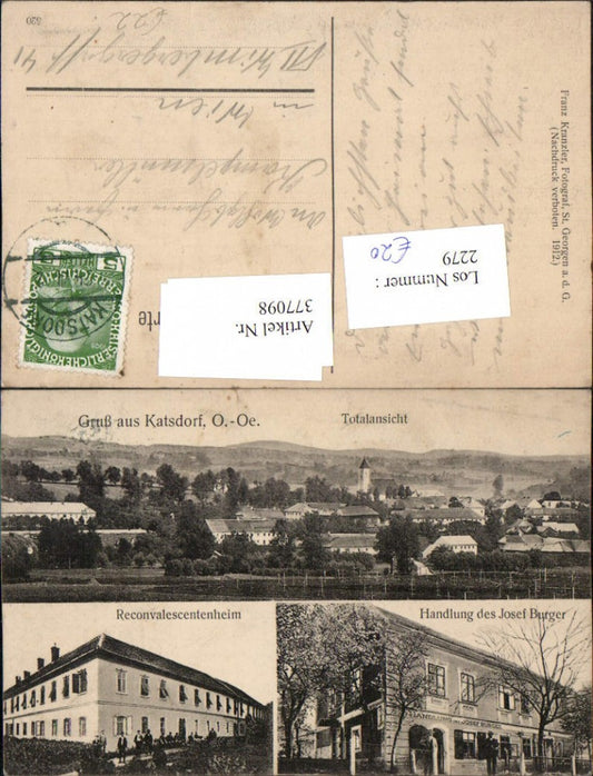 377098, Greetings from Katsdorf Total Convalescent Home Action Josef Burger Multi-image postcard