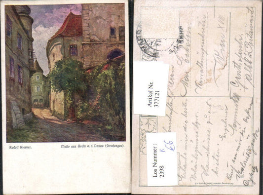 377121, Artist AK Rudolf Kierner Grein on the Danube Motif street view