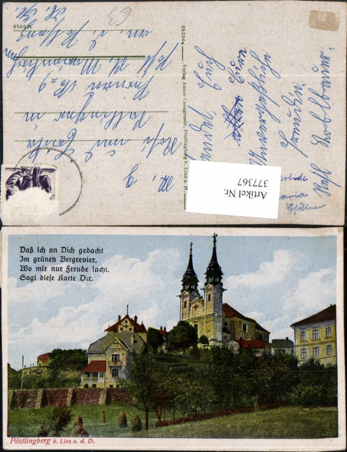 377367, Linz on the Danube, Pöstlingberg Church, Saying Text