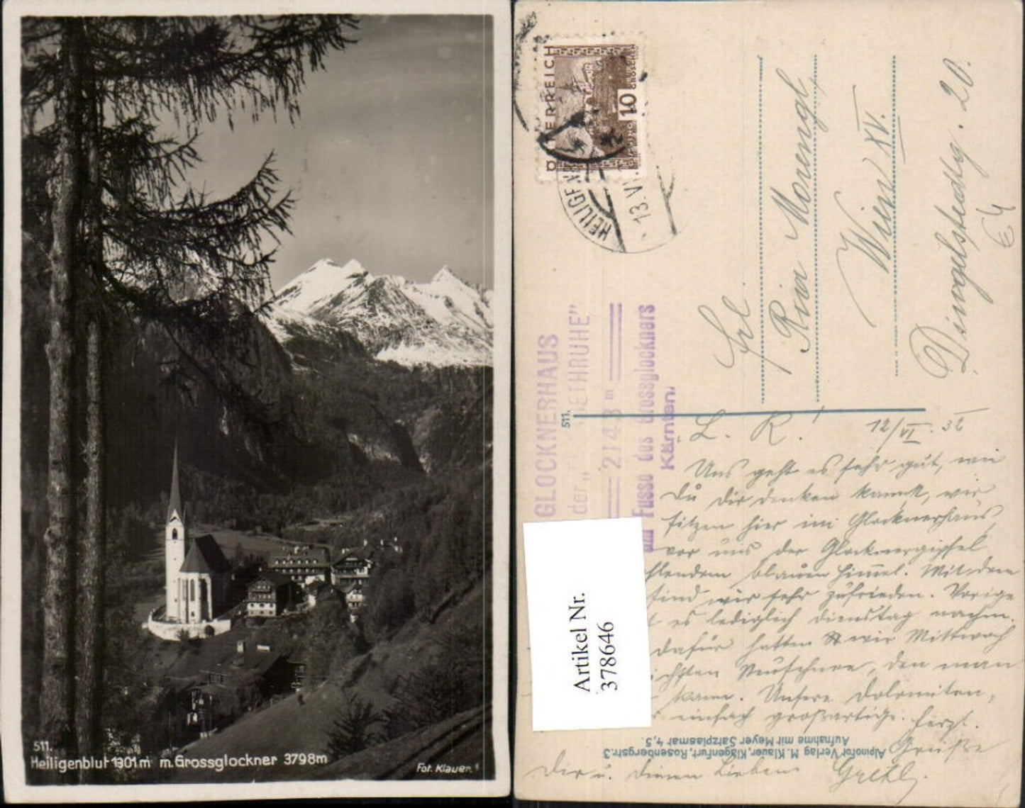 378646, Heiligenblut Total view with Großglockner mountain backdrop