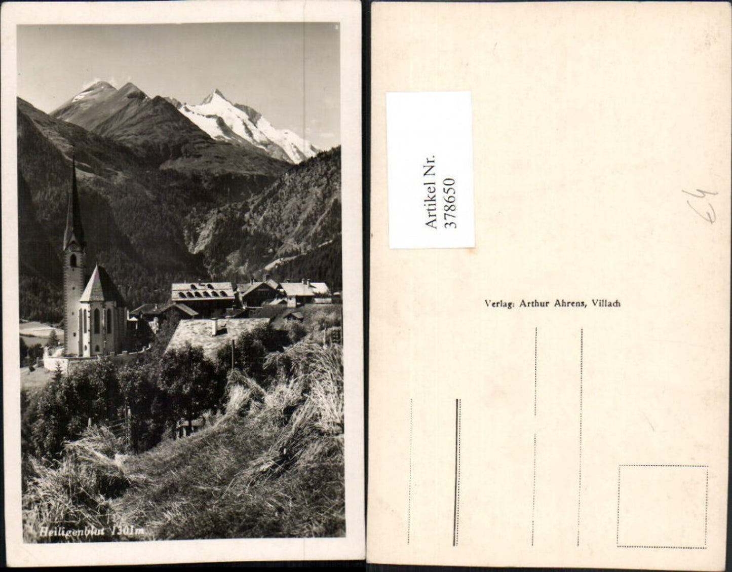 378650, Heiligenblut Partial view Church Mountain backdrop
