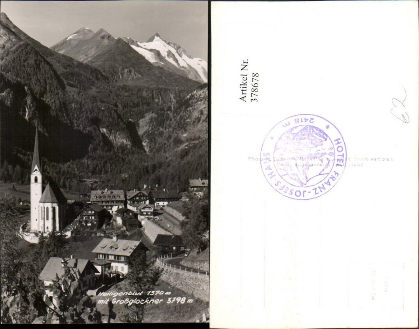 378678, Heiligenblut Total view with Großglockner mountain backdrop