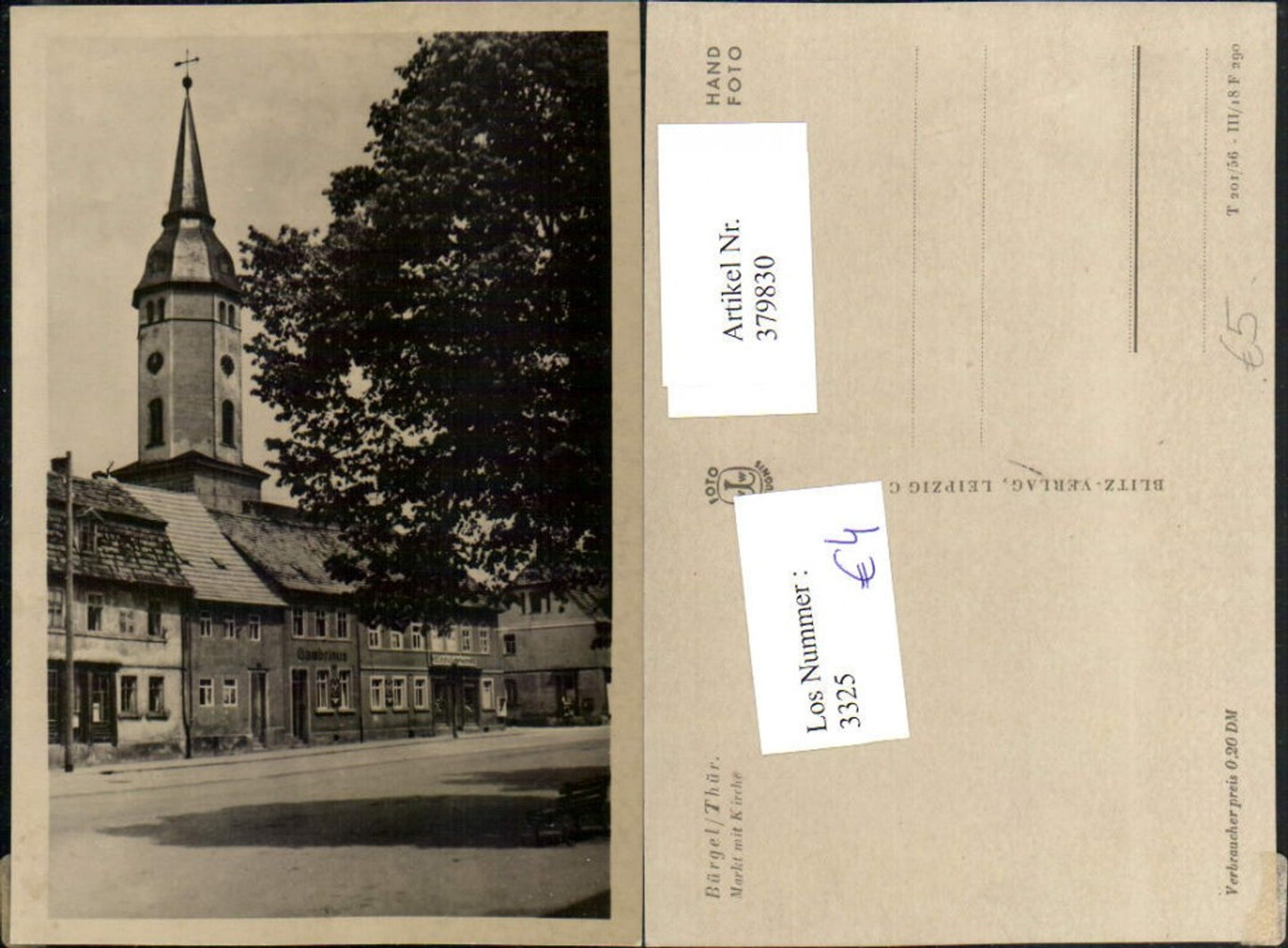 379830,Bürgel in Thüringen Markt m. Kirche Turm