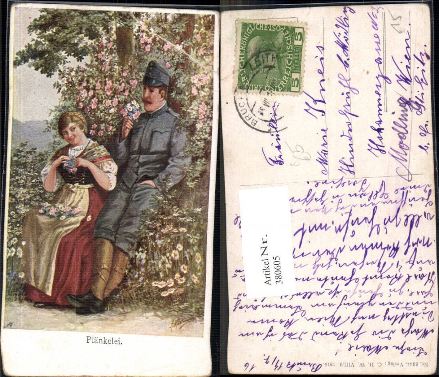 380605,Künstler Ak A. Hartmann Liebe Paar Soldat Uniform Plänkelei