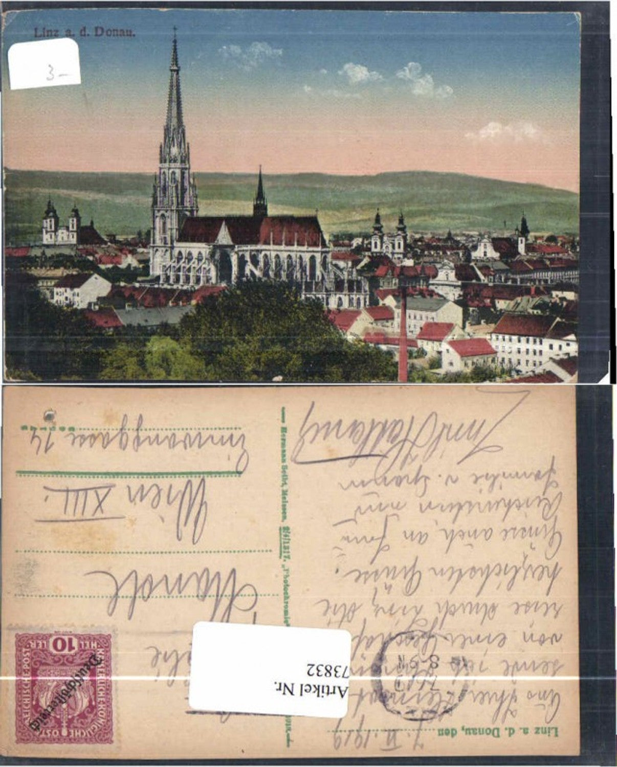 73832, Linz ad Donau COLOR 1915 Cathedral