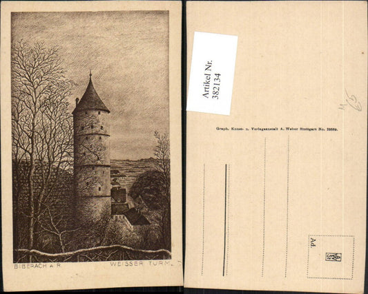 382134, Artist AK Biberach an d. Riß White Tower