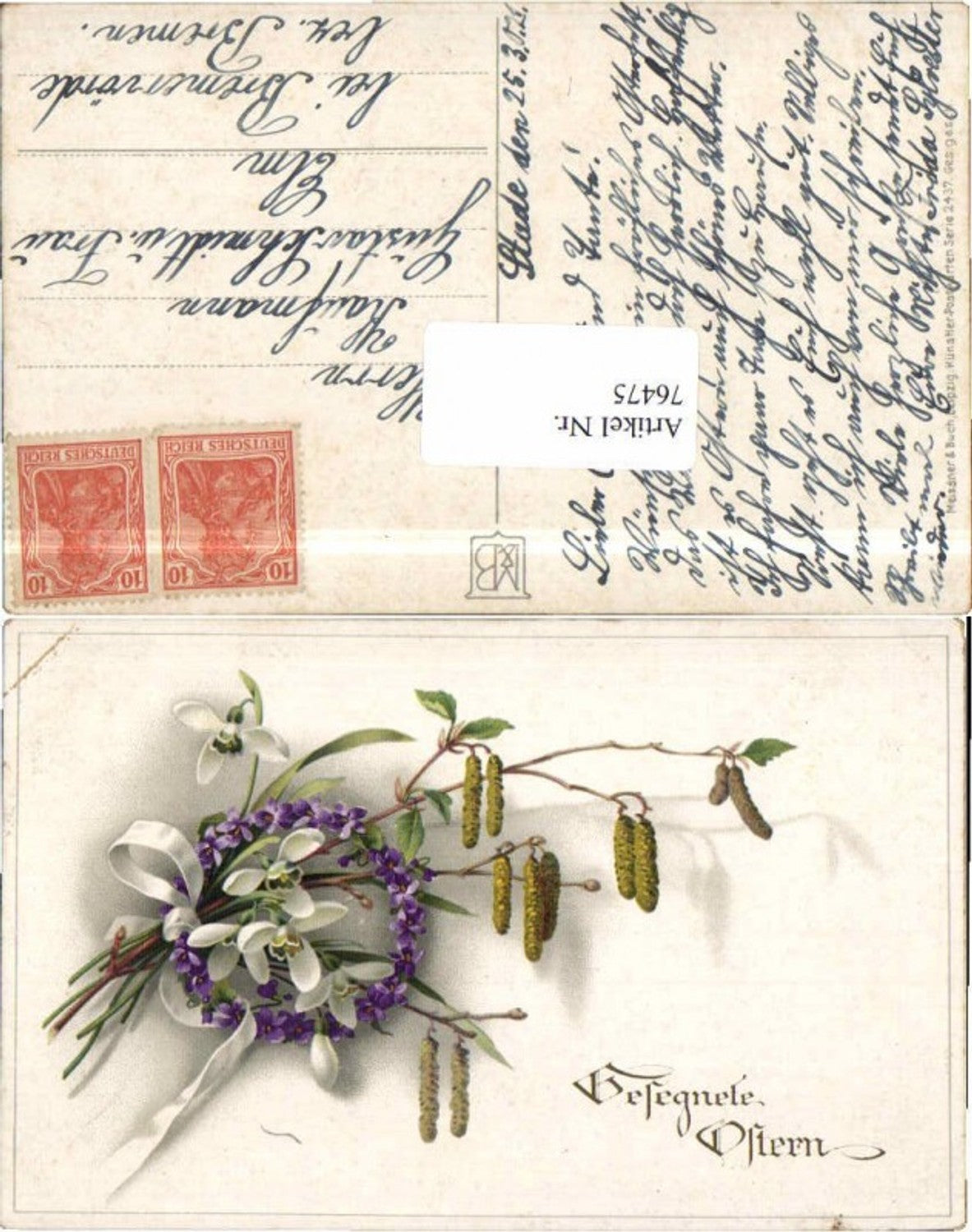 76475,Meissner & Buch 2437 Ostern Blumen Litho
