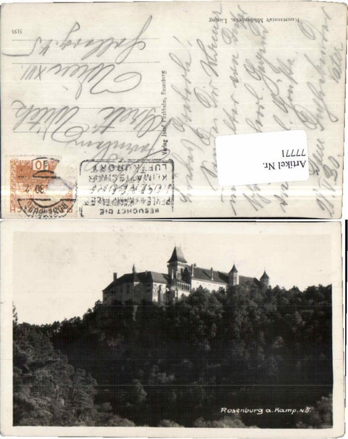 77771, Rosenburg am Kamp, view of the castle, 1930