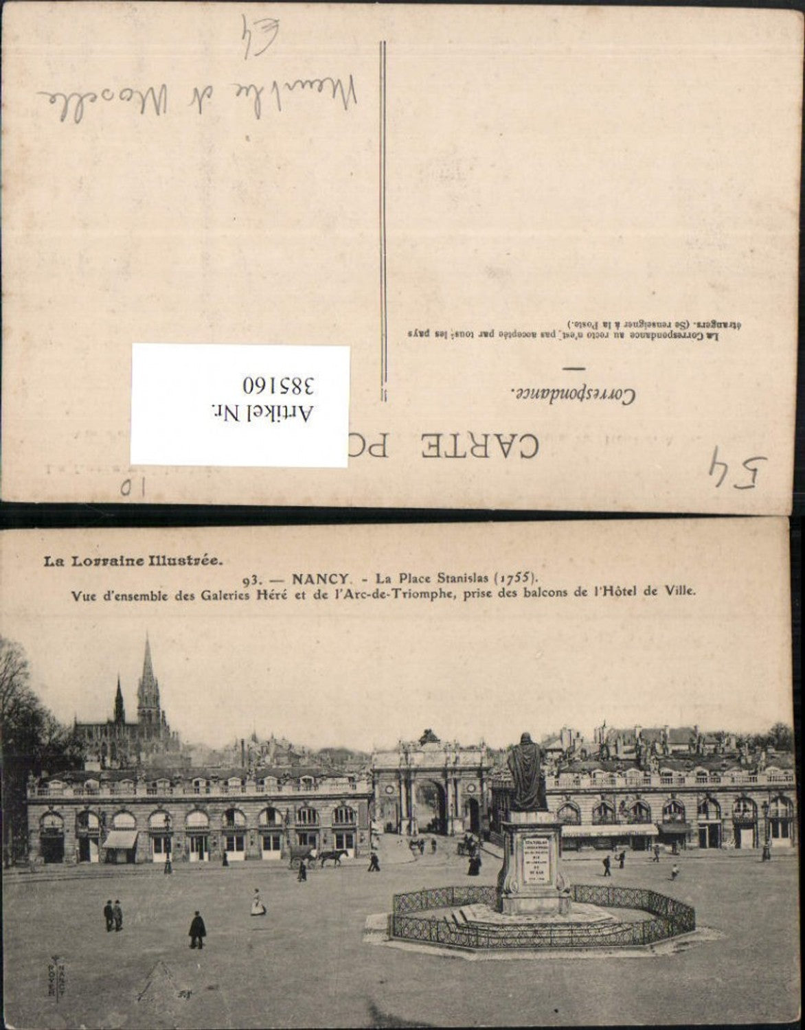 385160,Lorraine Meurthe-et-Moselle Nancy Place Stanislas Monument Statue Arc-de-Triomphe