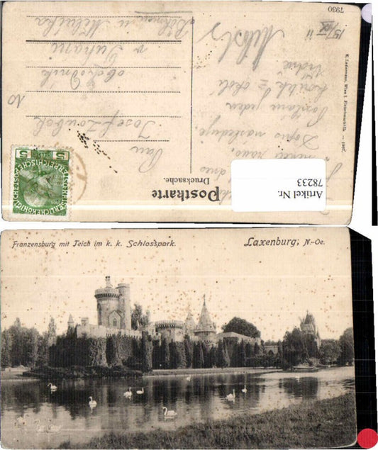 78233,Laxenburg Franzensburg b. Vienna KK Palace Park 1914