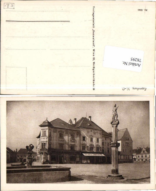 78295, Eggenburg Main Square Fountain 1935
