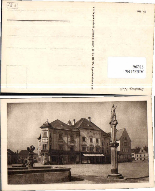 78296, Eggenburg Main Square Fountain 1930